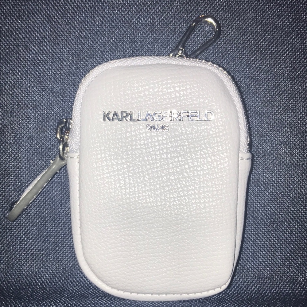 Karl Lagerfeld Gray Textured Mini Pouch ID Case